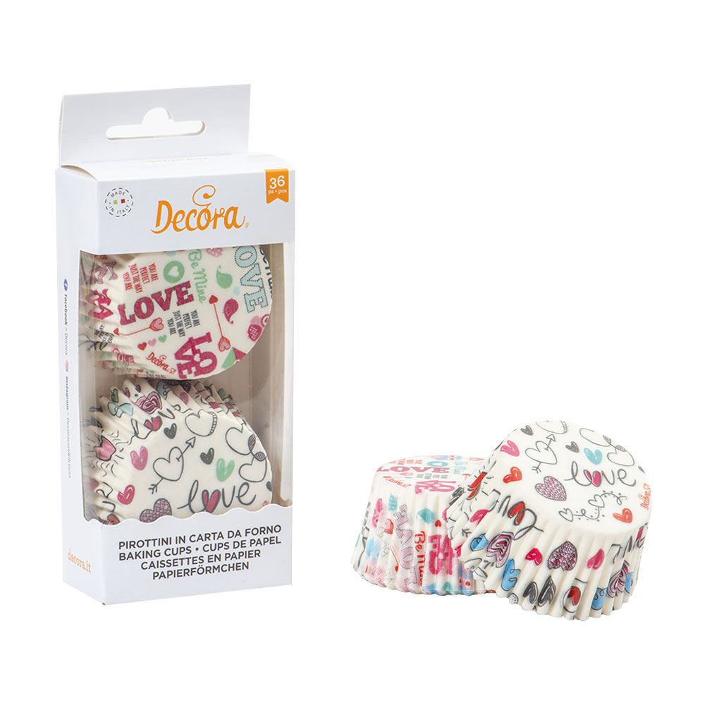 Love Letters Muffin-Papierbackformen 36 Stück