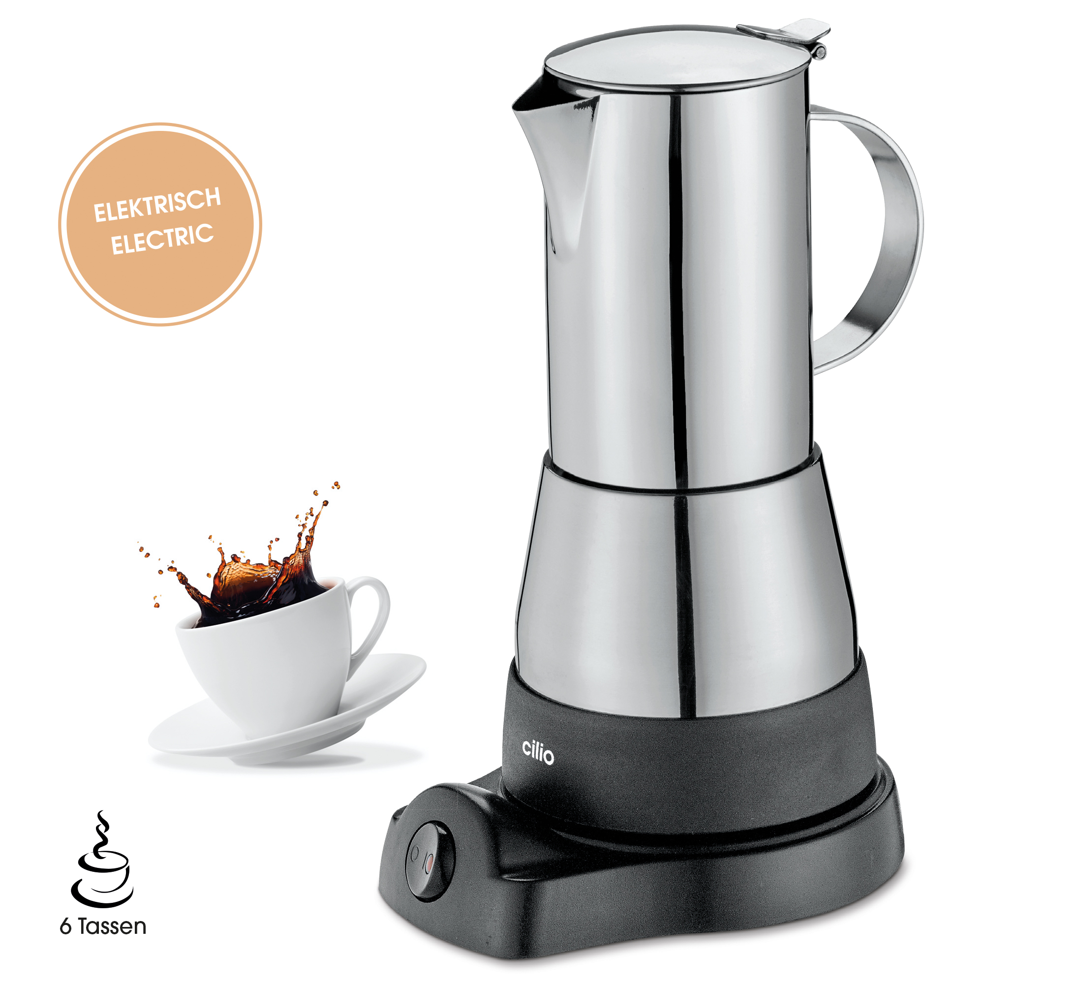 Espressokocher Aida 6 Tassen elektrisch