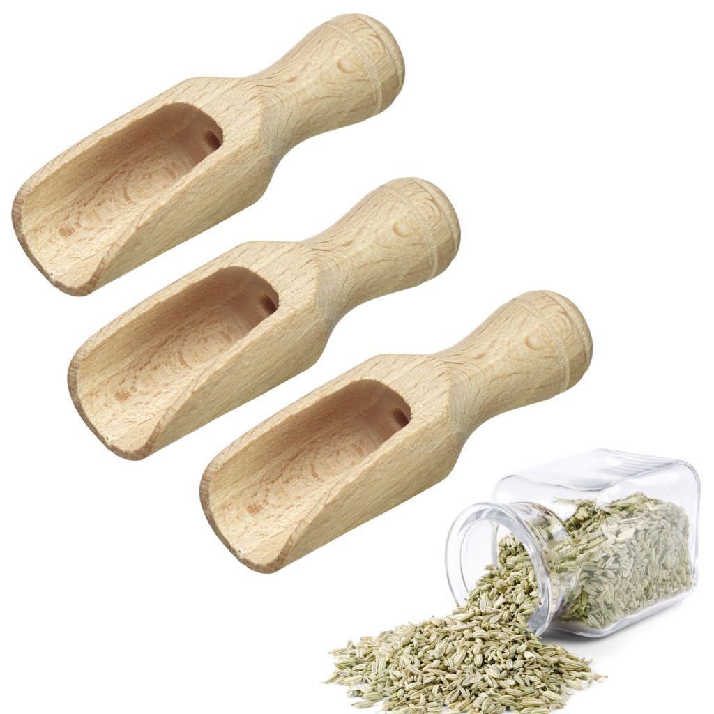 Gew&uuml;rzschaufeln Woody Mini 3-er Set