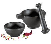 Mörser-Set 3-teilig Gusseisen