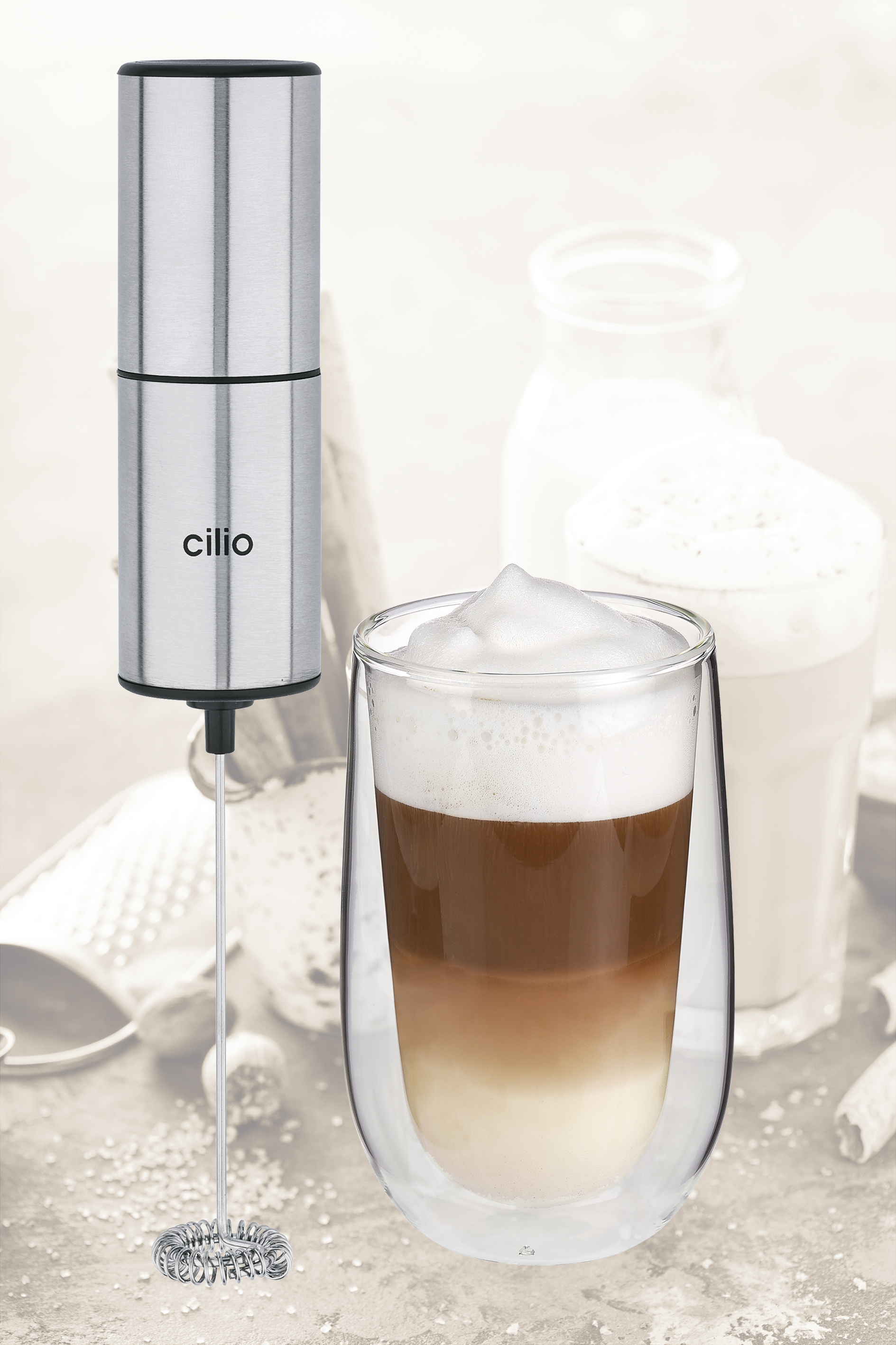 Barista Milchaufsch&auml;umer mit St&auml;nder