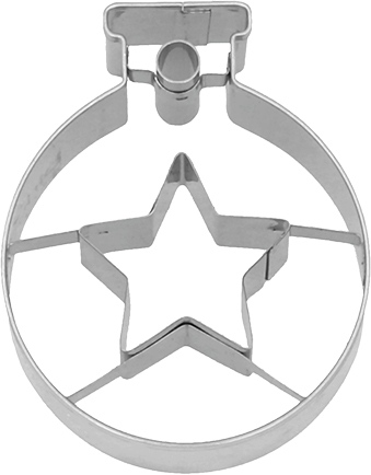 Christbaumkugel Stern Ausstecher mit Innenpr&auml;gung 6 cm