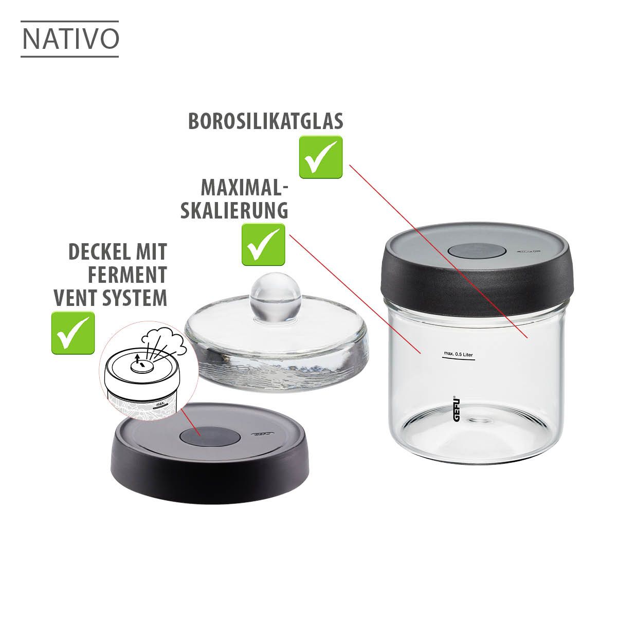 Fermentierglas NATIVO 500 ml