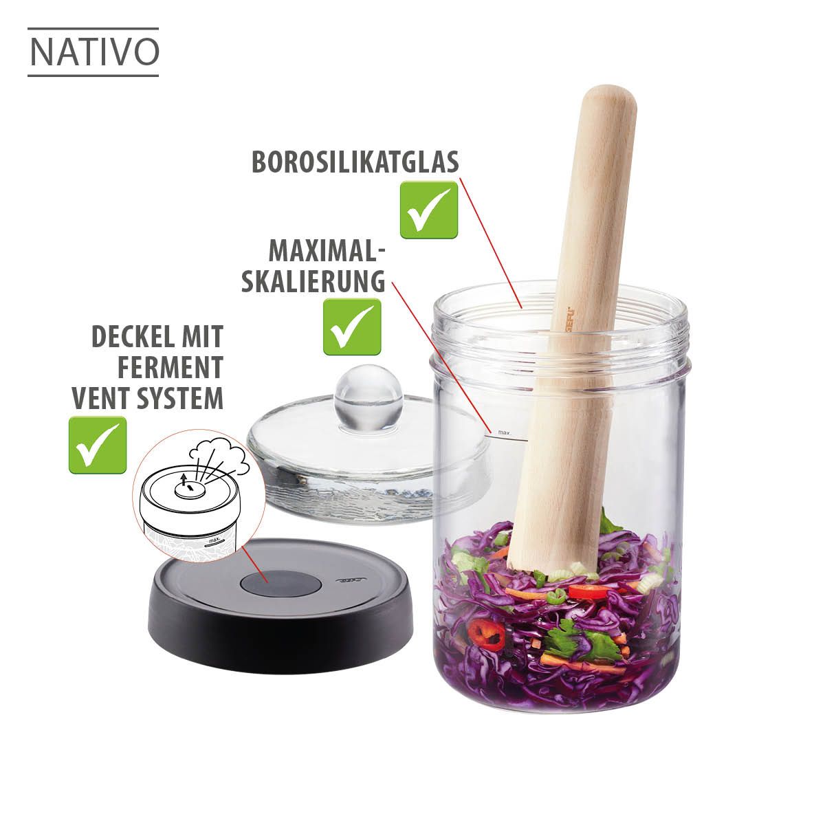 Fermentierglas NATIVO 1 Liter