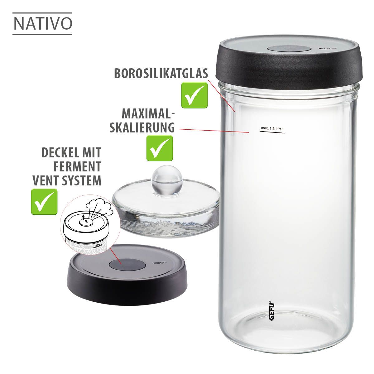 Fermentierglas NATIVO 1,5 Liter