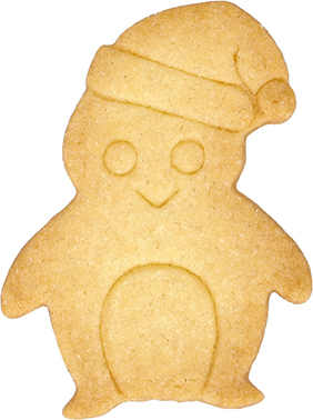Weihnachts-Pinguin Ausstecher mit Innenpr&auml;gung 7,5 cm