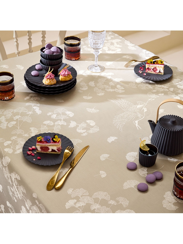 Mille Ginkos naturel beschichtete Meterware 180 cm