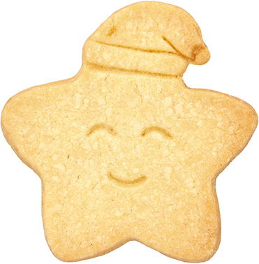 Weihnachtsstern mit Mütze Ausstecher 6,5 cm Ø
