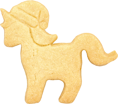 Weihnachts-Einhorn Ausstecher mit Innenpr&auml;gung 7 cm