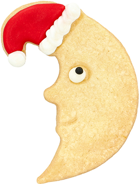 Weihnachts-Mond Ausstecher mit Innenpr&auml;gung 7 cm