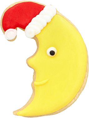 Weihnachts-Mond Ausstecher mit Innenpr&auml;gung 7 cm
