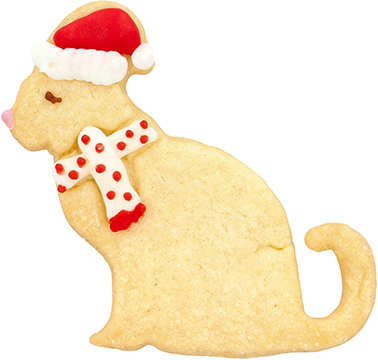 Weihnachts-Katze Ausstecher mit Innenpr&auml;gung 6,5 cm