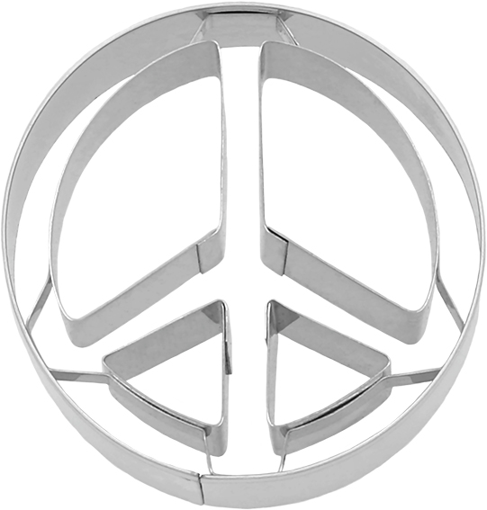 Peace Zeichen Ausstecher mit Innenpr&auml;gung 6 cm