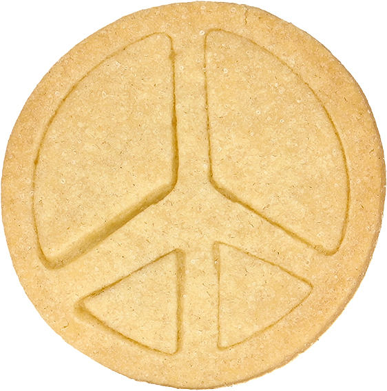 Peace Zeichen Ausstecher mit Innenpr&auml;gung 6 cm