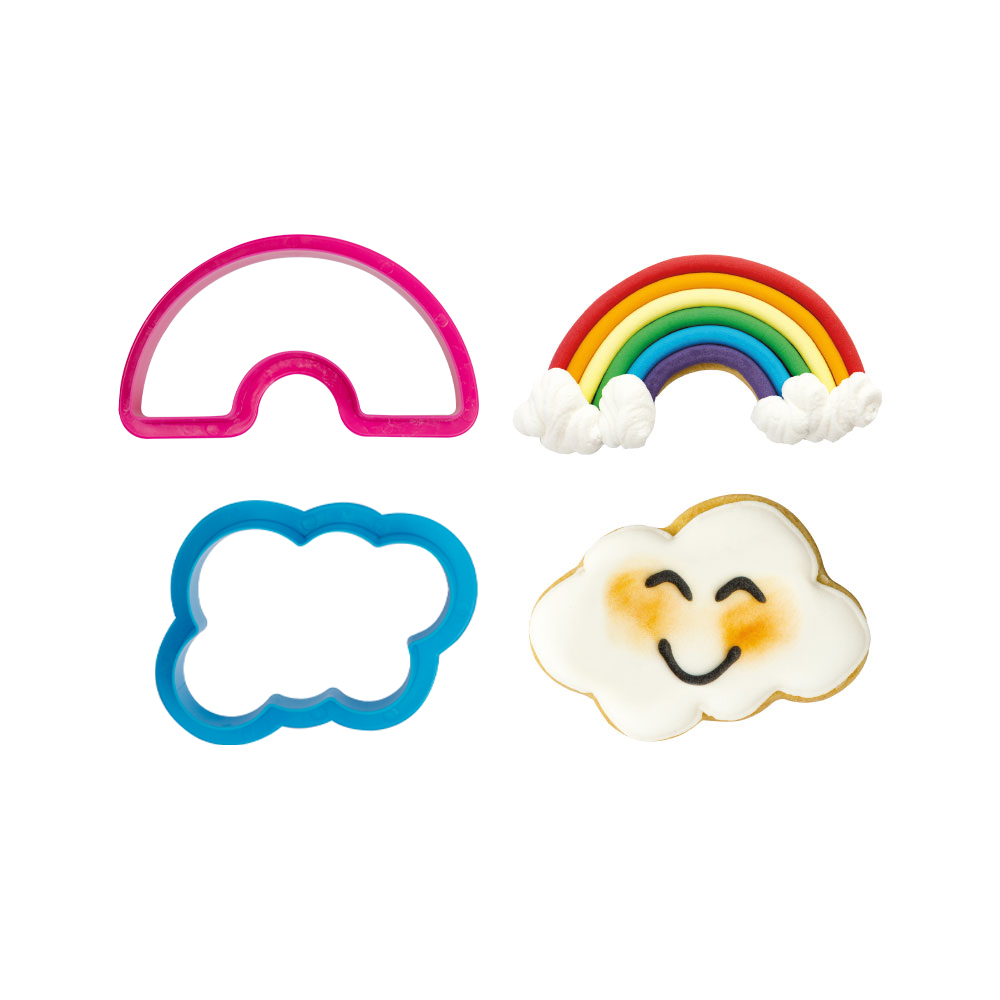 Wolke & Regenbogen Ausstecher 2-teilig