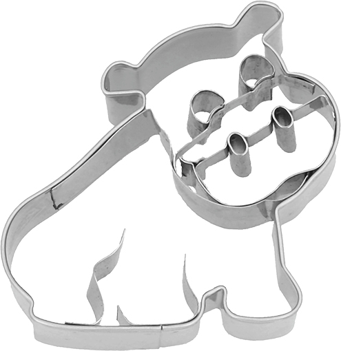 Nilpferd Ausstecher mit Innenpr&auml;gung 6,5 cm