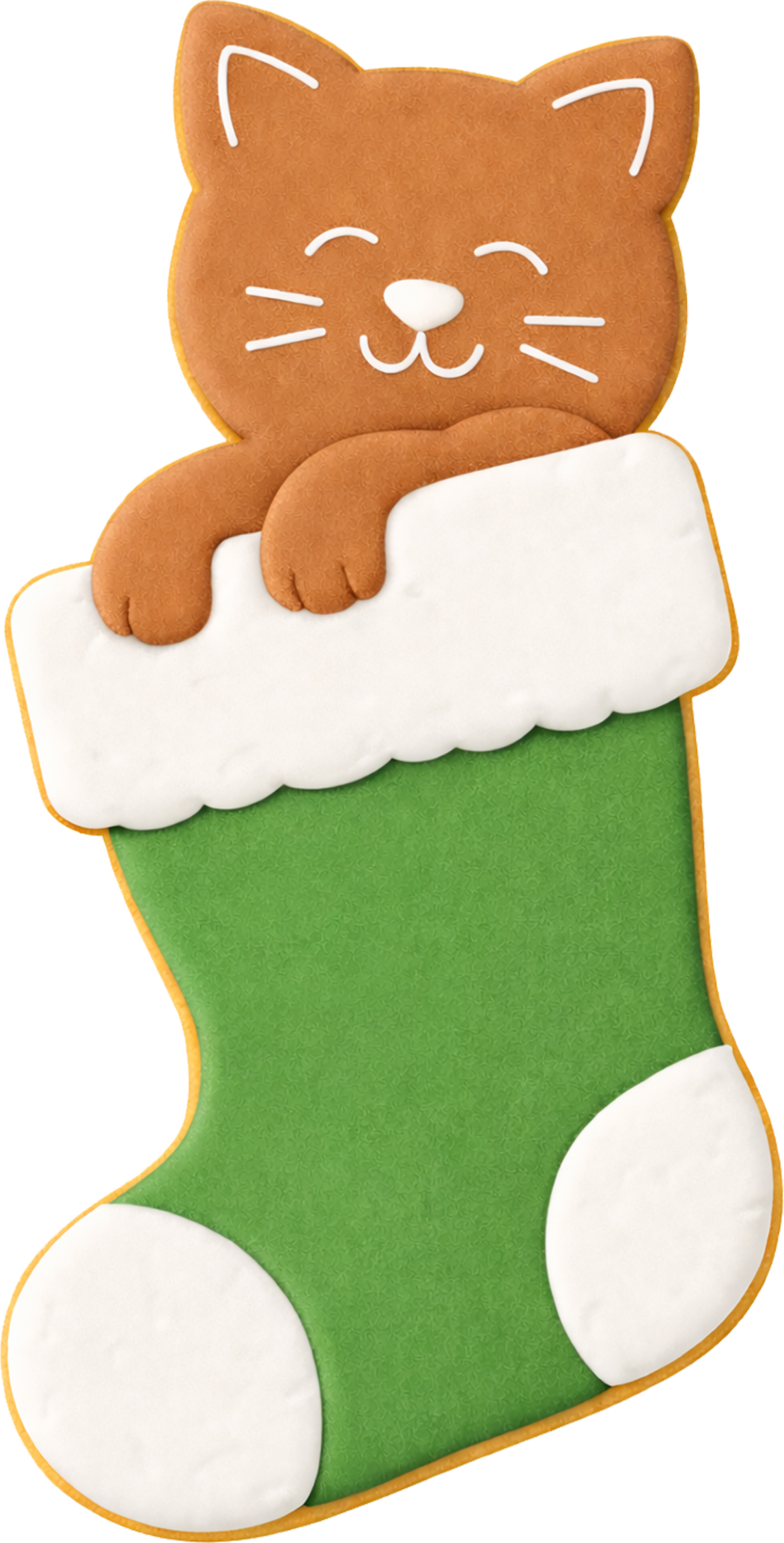 Katze in Weihnachtsstrumpf Ausstecher mit Innenpr&auml;gung 7 cm