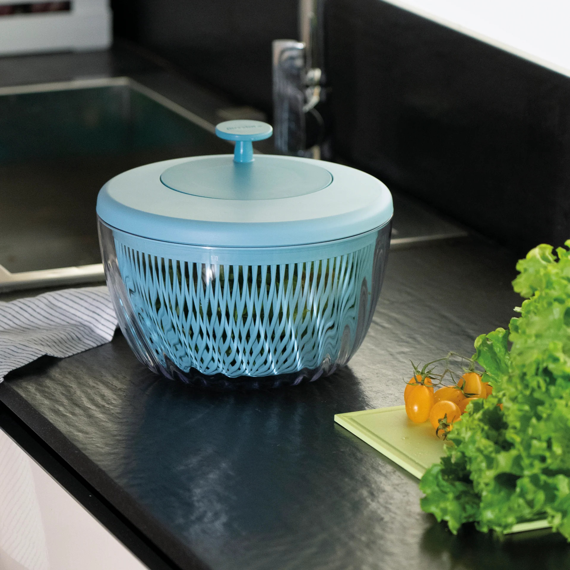 Salatschleuder SPIN & STORE blau