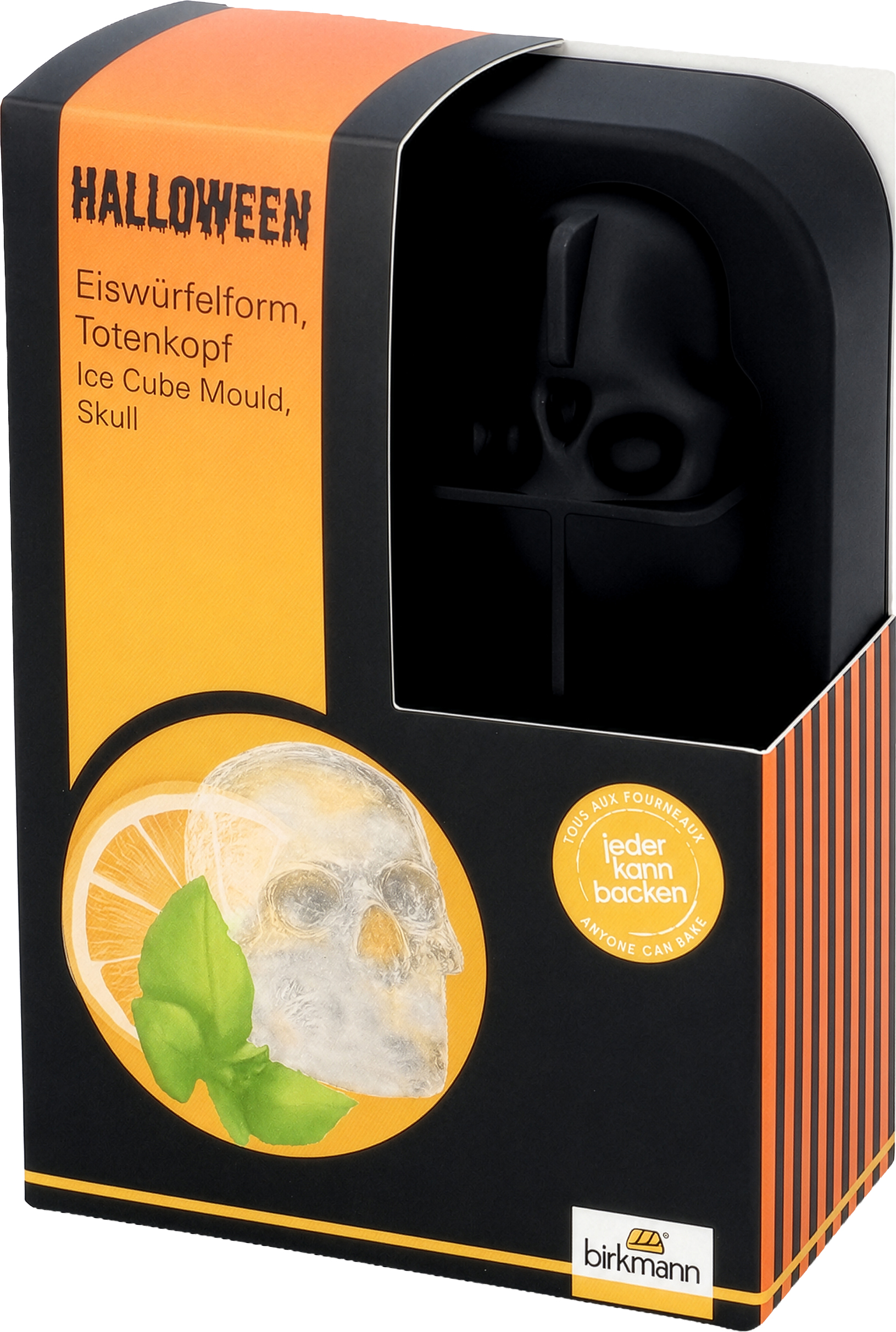 HALLOWEEN 3D-Silikonform Totenkopf 4-fach