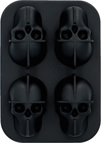 HALLOWEEN 3D-Silikonform Totenkopf 4-fach