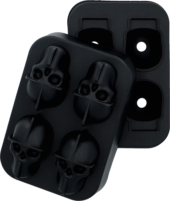 HALLOWEEN 3D-Silikonform Totenkopf 4-fach