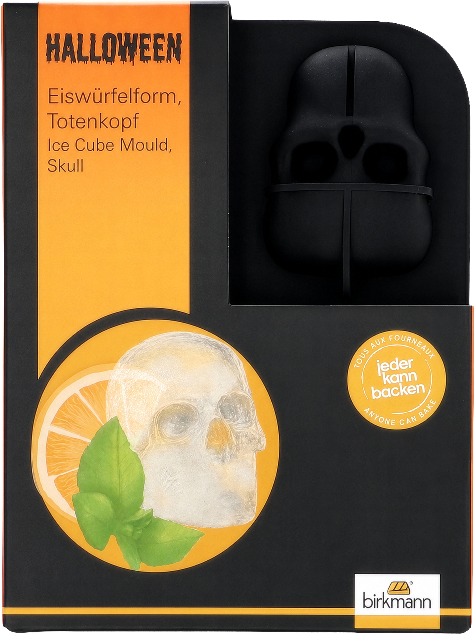 HALLOWEEN 3D-Silikonform Totenkopf 4-fach