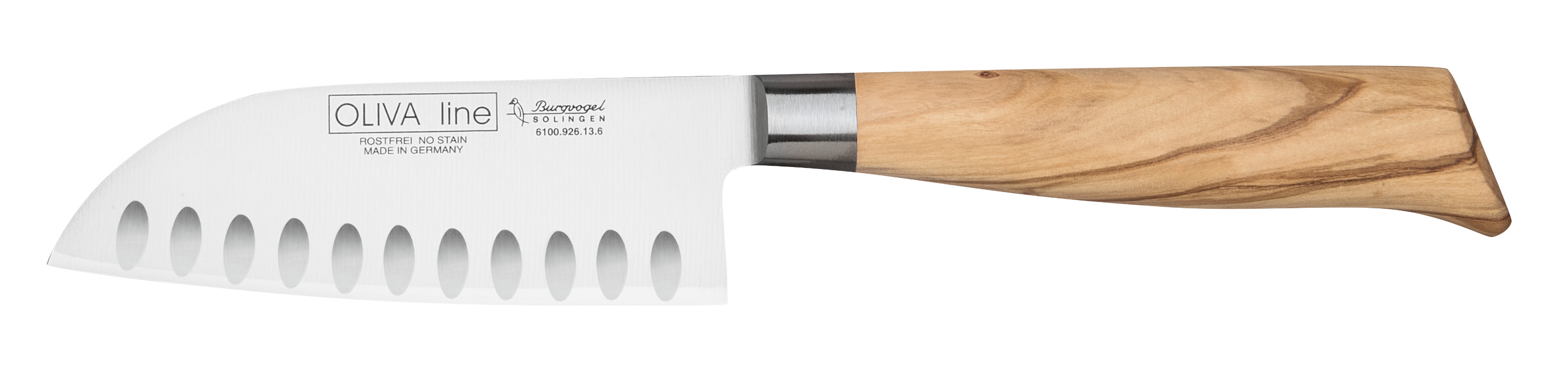 Santokumesser mit Kulle 13 cm Oliva Line