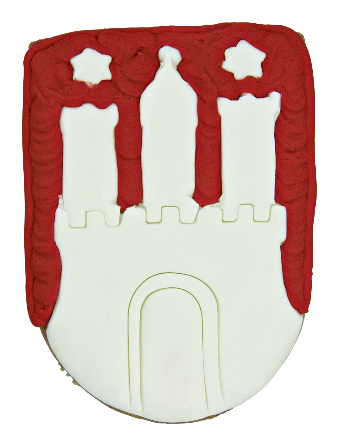 Hamburg Wappen 9 cm Ausstecher mit Innenprägung 