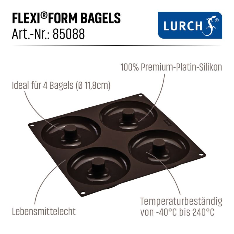 Silikonform Bagel 4-fach