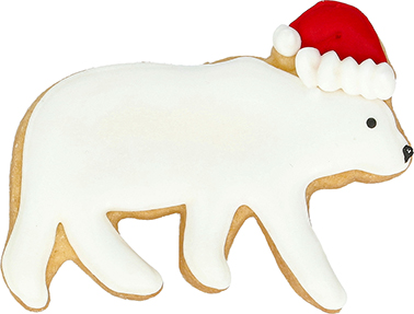 Weihnachts-Eisbär Ausstecher mit Innenprägung 9 cm