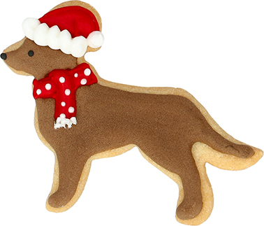 Weihnachts-Retriever Ausstecher mit Innenprägung 9 cm