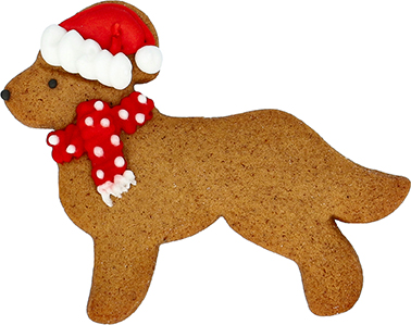 Weihnachts-Retriever Ausstecher mit Innenprägung 9 cm