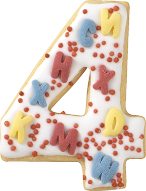 Zahl 4 Ausstecher 6 cm
