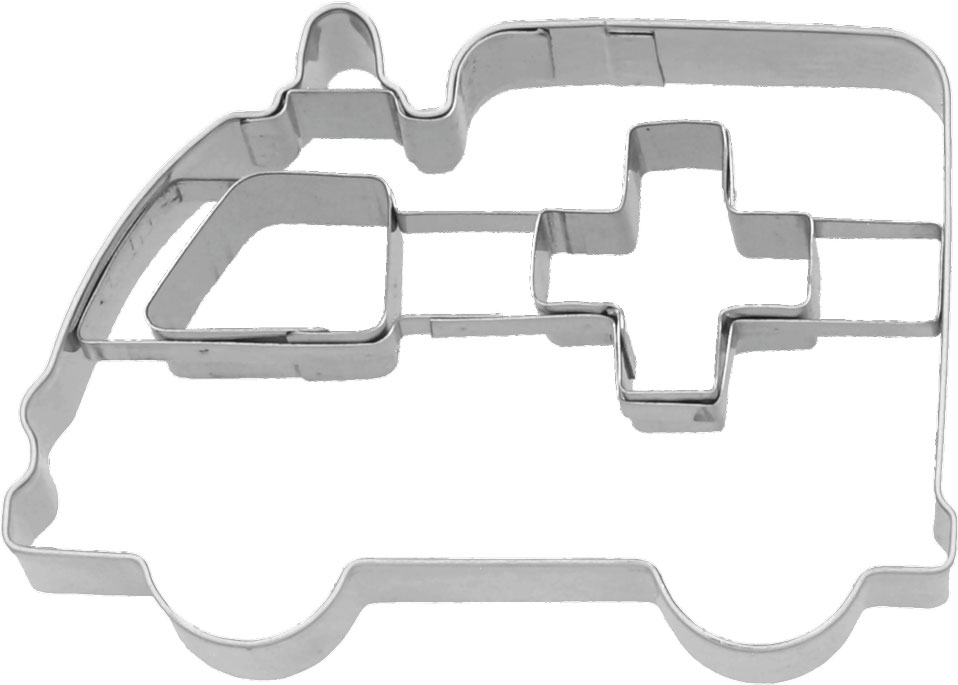 Krankenwagen Ausstecher mit Innenpr&auml;gung 8 cm