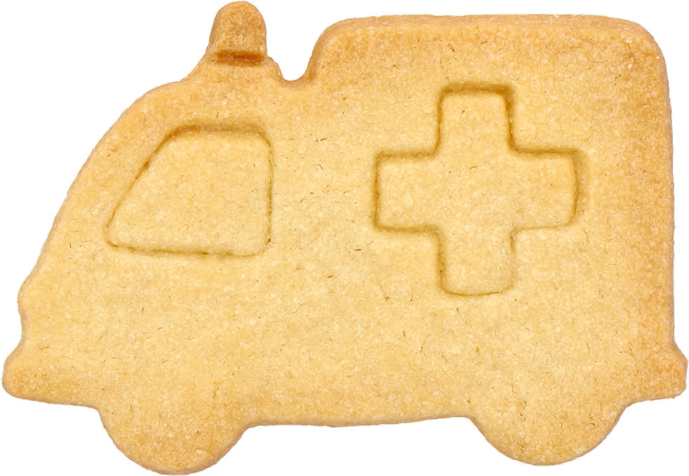 Krankenwagen Ausstecher mit Innenpr&auml;gung 8 cm
