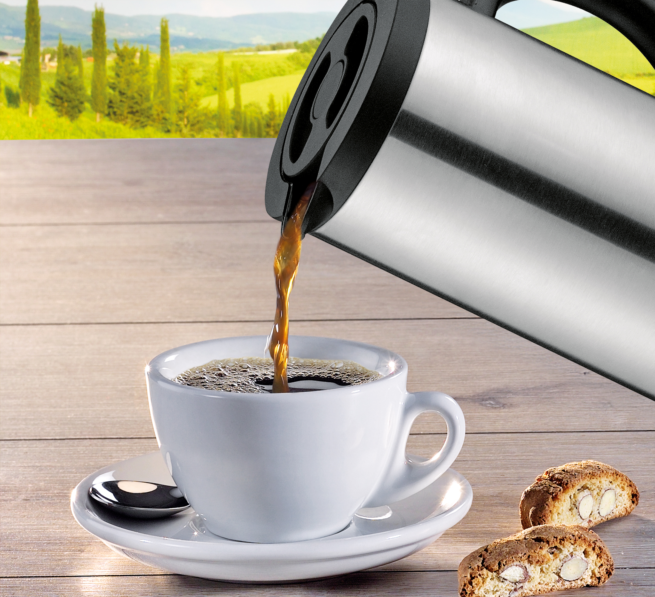 Isolierkanne Firenze 1 Liter Edelstahl matt