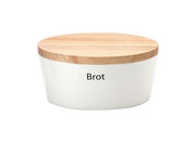 Brottopf weiß Keramik mit Holzdeckel ab 27x20x13,5 cm