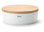 Brottopf weiß Keramik mit Holzdeckel 36x23x13,5 cm