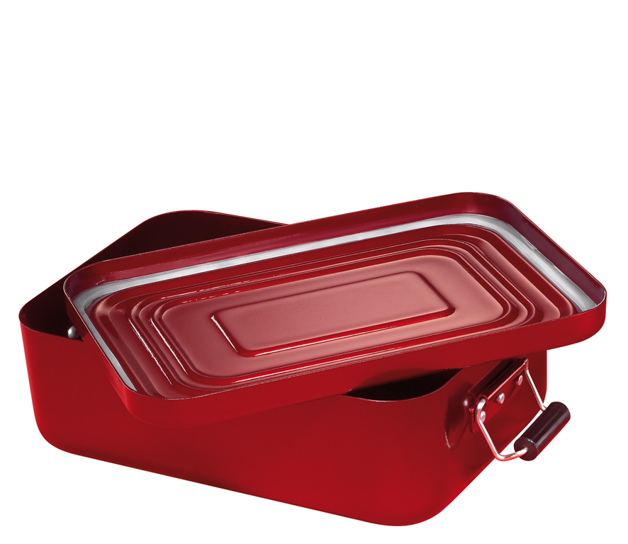 Lunch Box klein, Alu rot