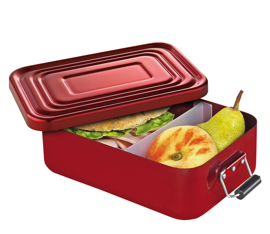 Lunch Box groß, Alu rot