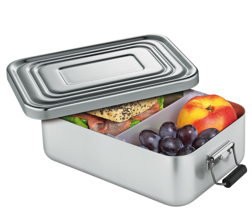 Lunch Box groß, Alu silber