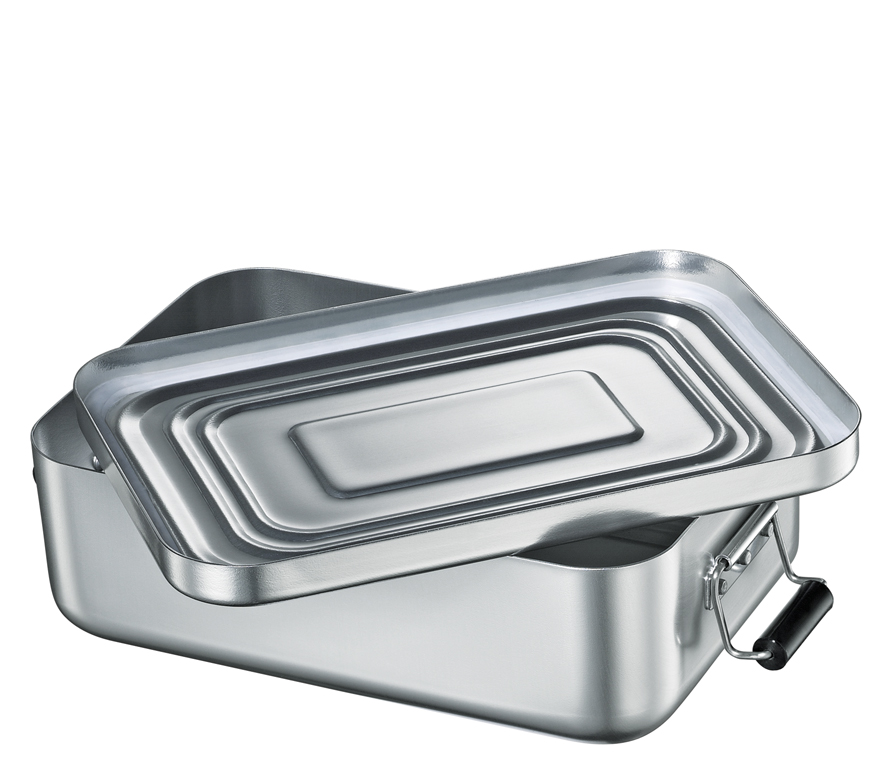 Lunch Box groß, Alu silber