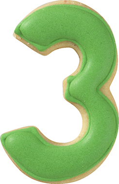 Zahl 3 Ausstecher 6 cm