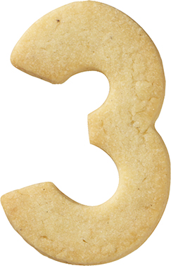 Zahl 3 Ausstecher 6 cm