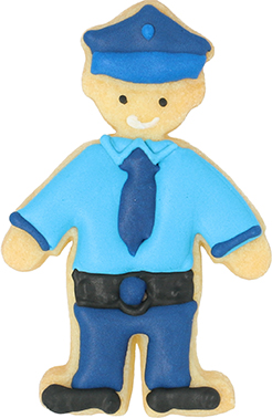 Polizist Ausstecher mit Innenpr&auml;gung 8 cm