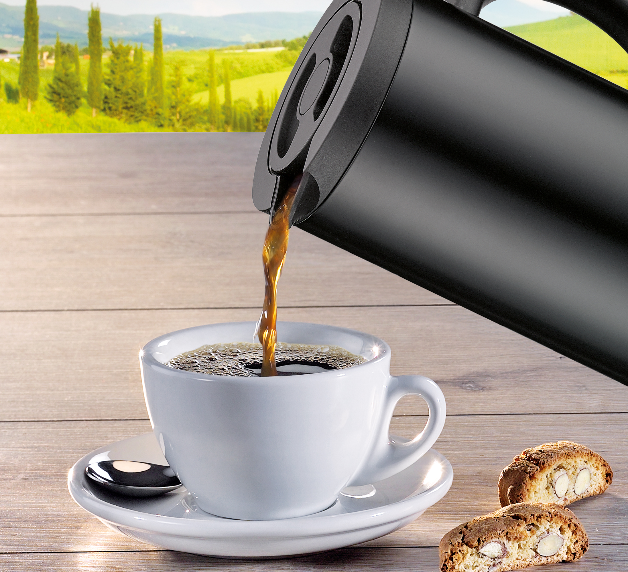 Isolierkanne Firenze 1 Liter schwarz matt